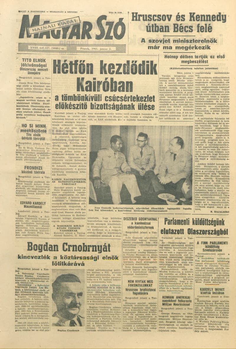 Magyar Szó, 18. évf. 1961. június 2. 127. sz. 1–16. oldal