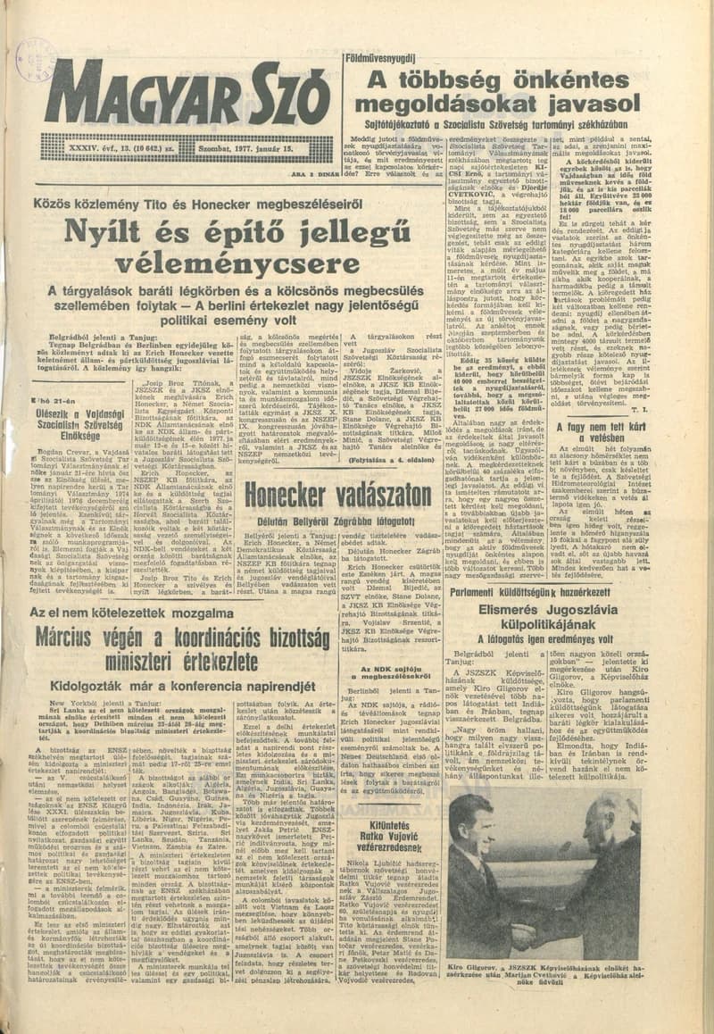 Magyar Szó, 34. évf. 1977. január 15. 13. sz.