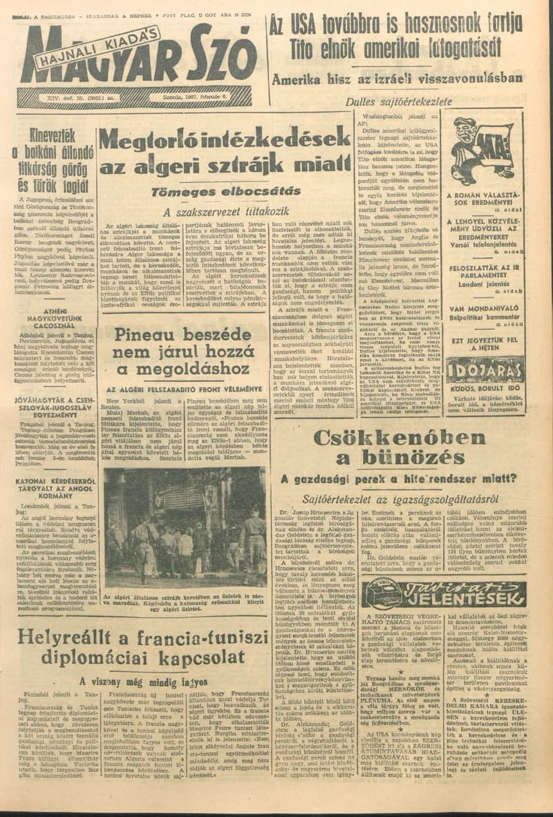 Magyar Szó, 14. évf. 1957. február 6. 35. sz. 1–10. oldal