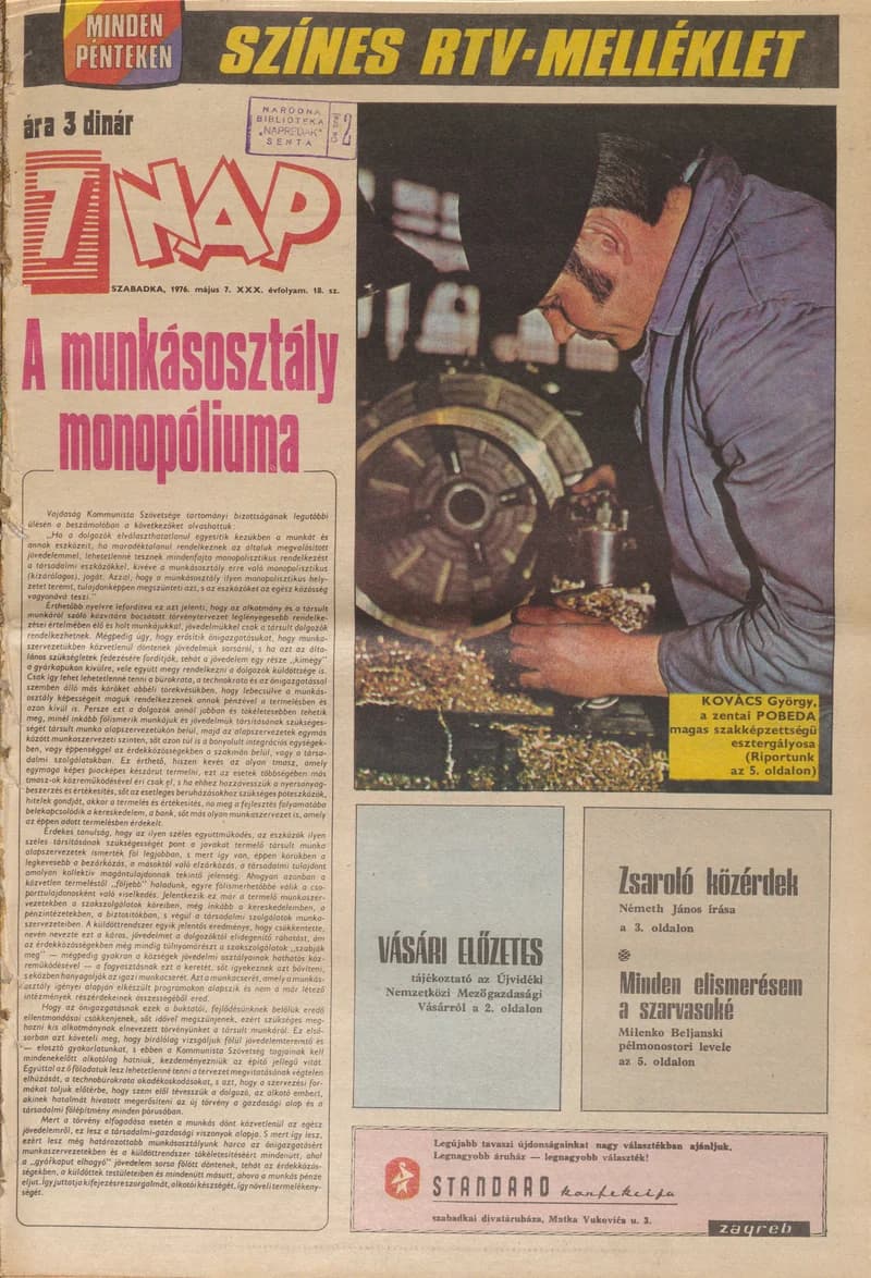 7 Nap, 31. évf. 1976. május 7. 18. sz. 1–24. oldal