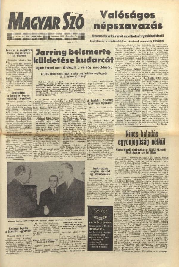 Magyar Szó, 25. évf. 1968. december 7. 336. sz. 1–18. oldal