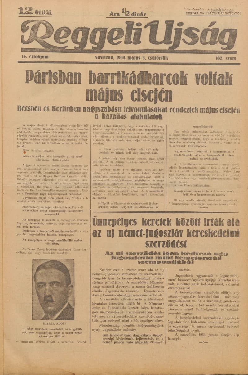 Reggeli Újság, 15. évf. 1934. május 3. 102. sz.