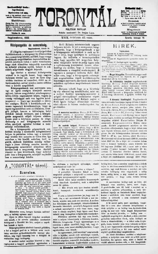 Torontál, 29. évf. 1900. február 21. 42. sz.