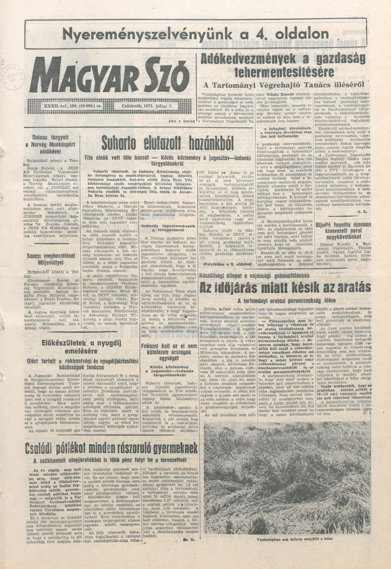 Magyar Szó, 32. évf. 1975. július 3. 180. sz.