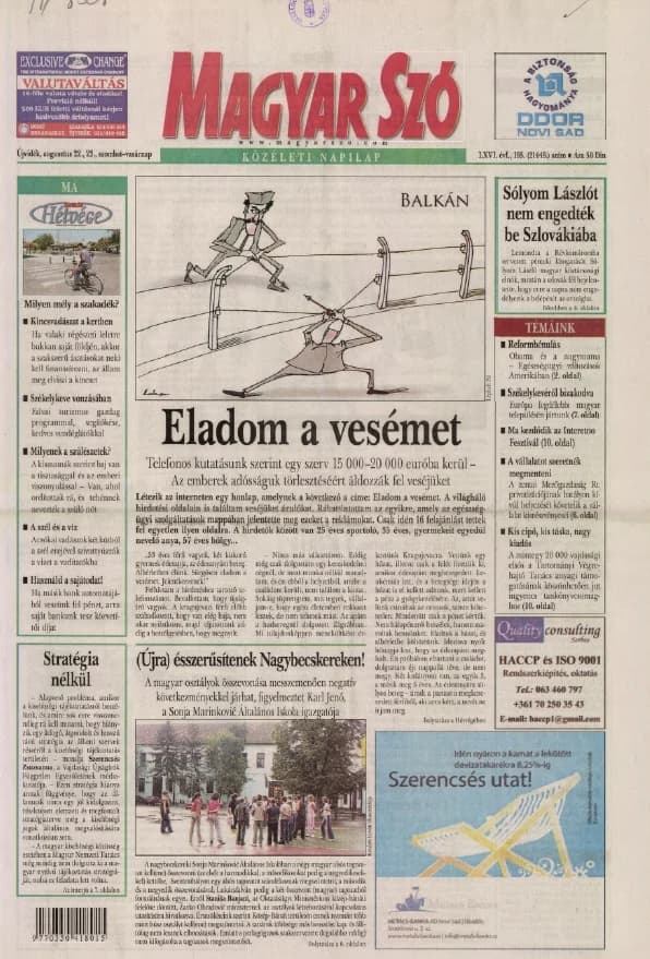 Magyar Szó, 66. évf. 2009. augusztus 22. – 23. 195. sz. 1–24. oldal
