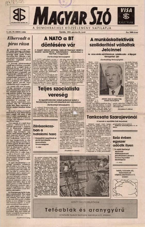 Magyar Szó, 50. évf. 1993. március 23. 79. sz. 1–16. oldal