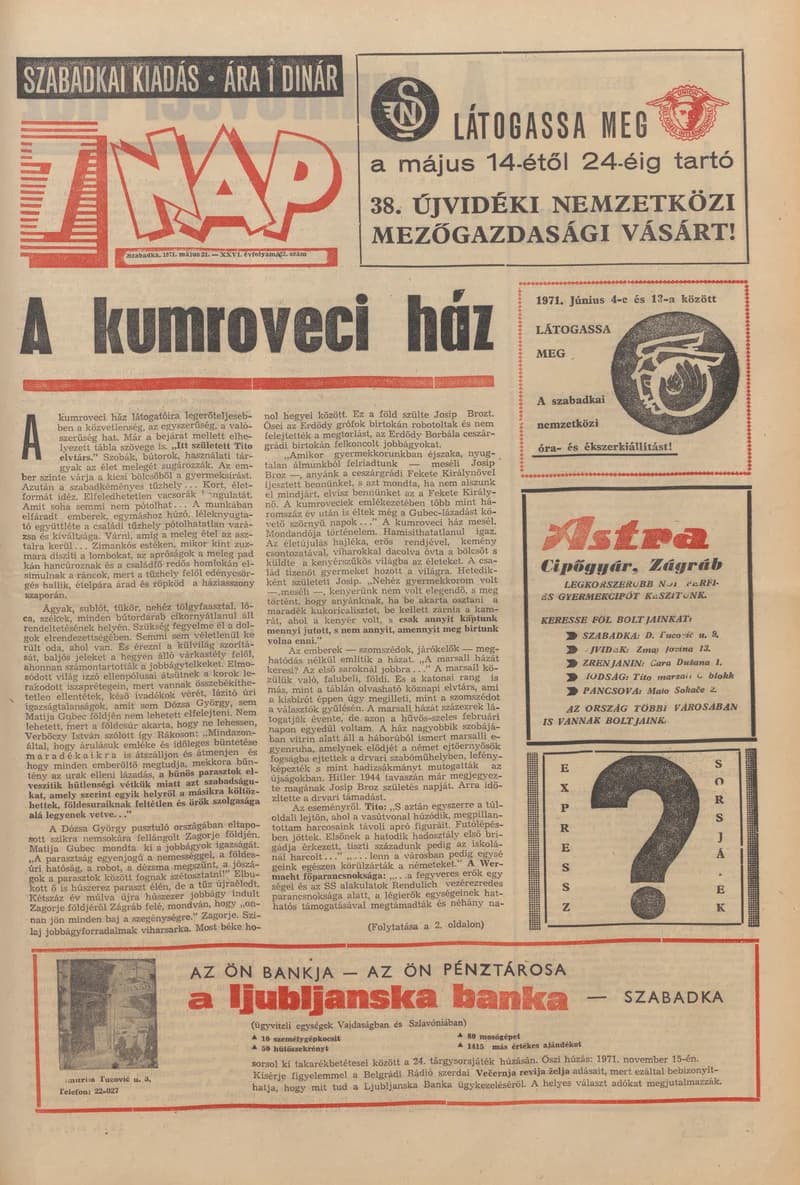 7 Nap, 26. évf. 1971. május 21. 22. sz. 1–36. oldal