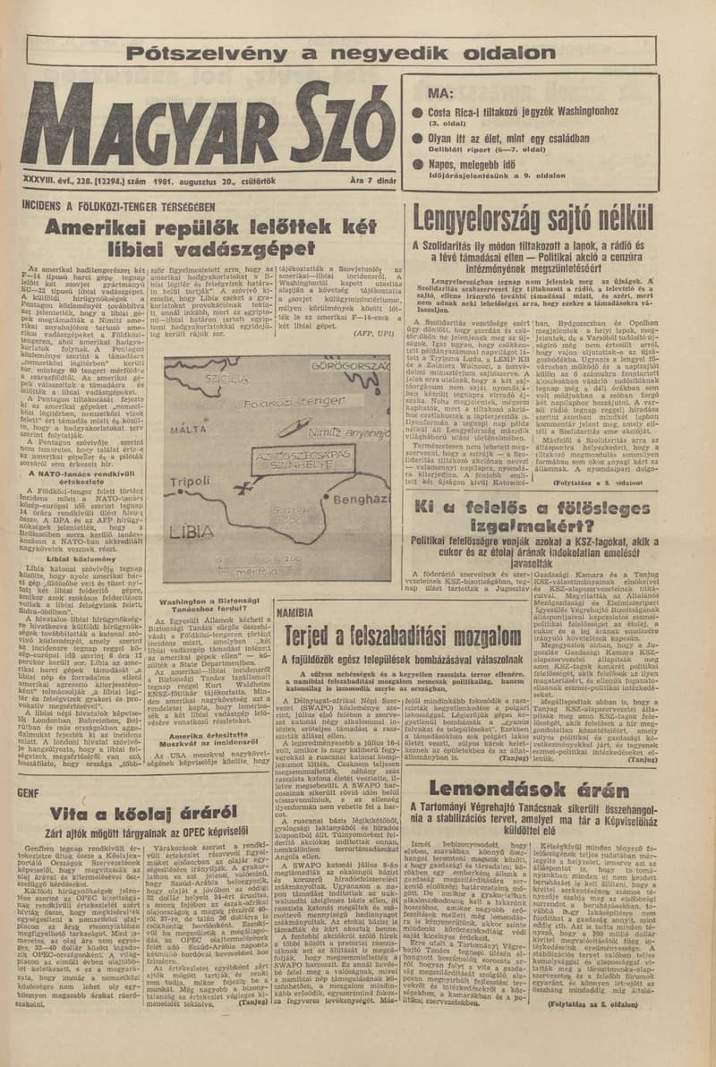 Magyar Szó, 38. évf. 1981. augusztus 20. 228. sz.