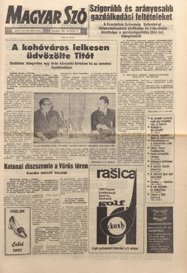 Magyar Szó, 26. évf. 1969. november 8. 309. sz. 1–16. oldal