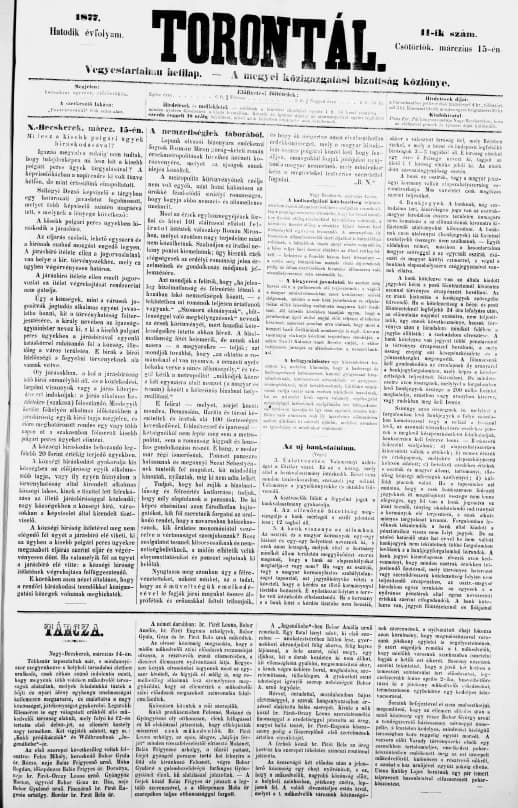 Torontál, 6. évf. 1877. március 15. 11. sz.