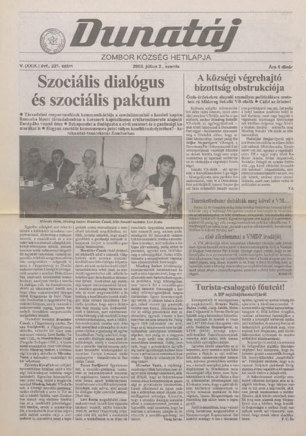 Dunatáj, 5. évf. 2003. július 2. 221. sz.