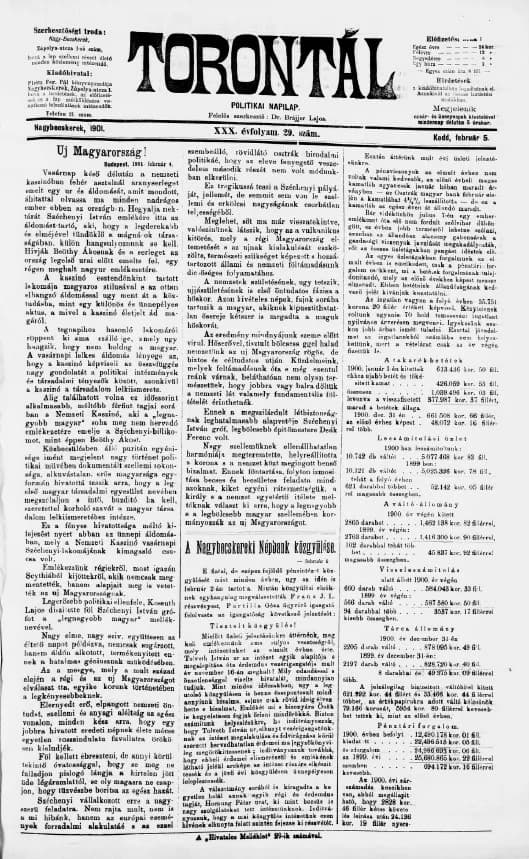 Torontál, 30. évf. 1901. február 5. 29. sz.