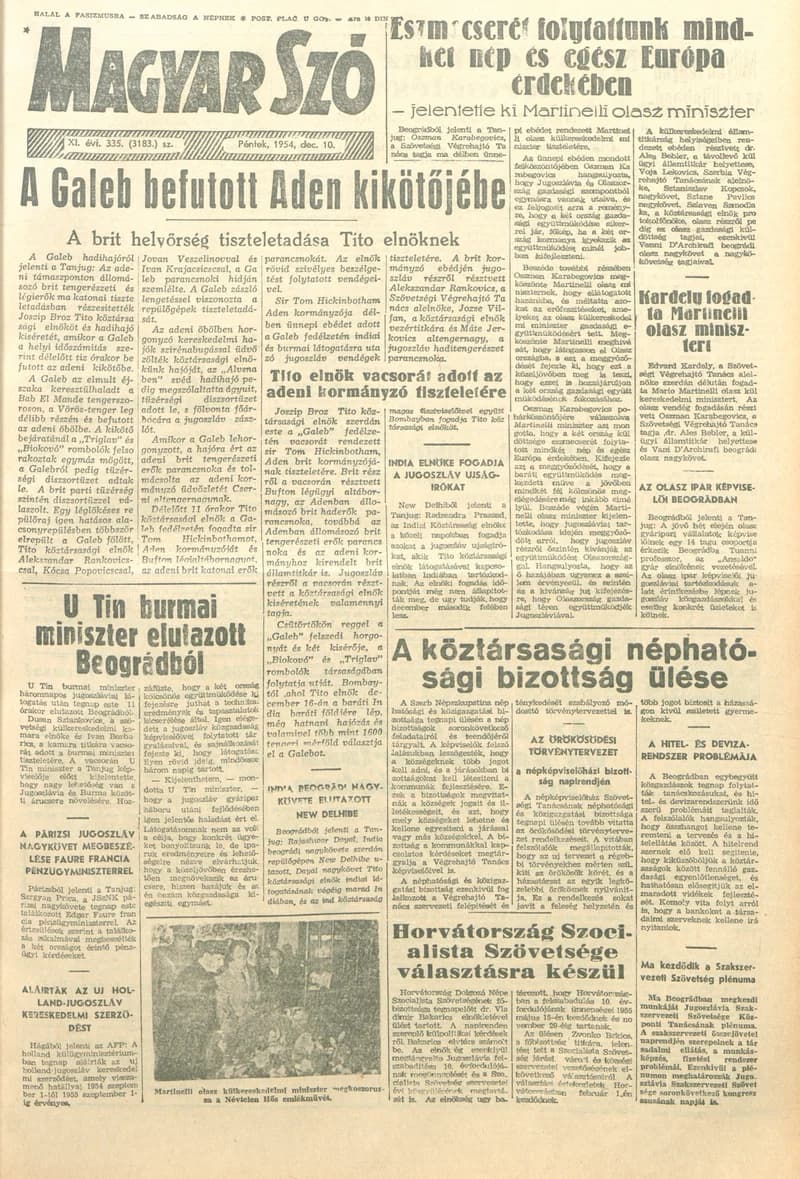 Magyar Szó, 11. évf. 1954. december 10. 335. sz. 1–8. oldal