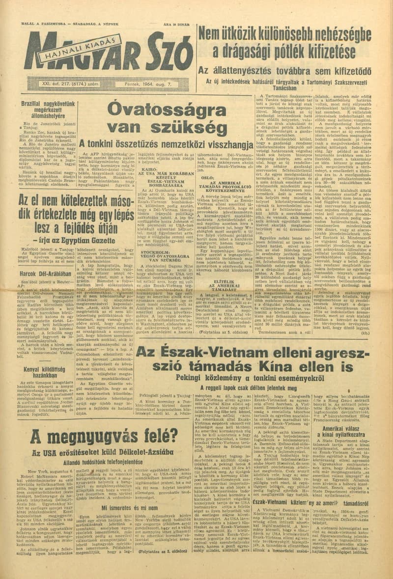 Magyar Szó, 21. évf. 1964. augusztus 7. 217. sz. 1–12. oldal