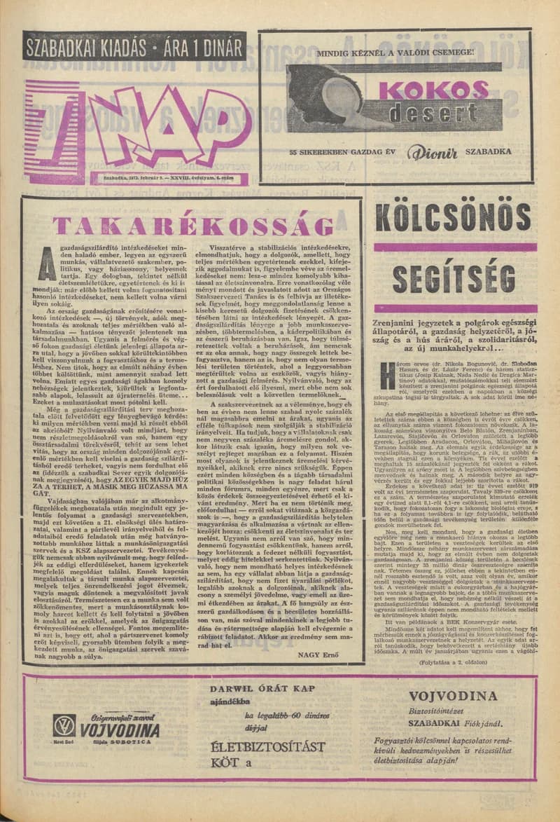 7 Nap, 28. évf. 1973. február 9. 6. sz. 1–28. oldal