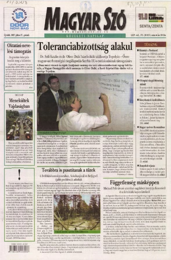 Magyar Szó, 64. évf. 2007. július 27. 173. sz. 1–20. oldal