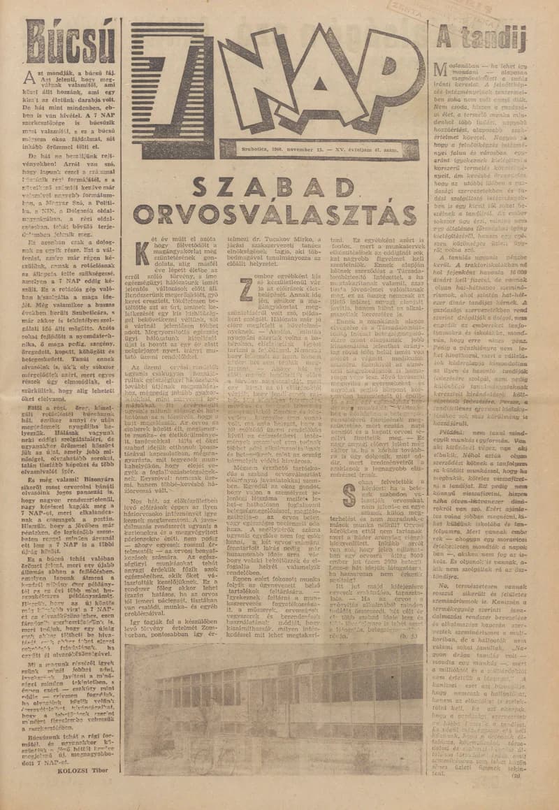 7 Nap, 15. évf. 1960. november 13. 47. sz. 1–24. oldal
