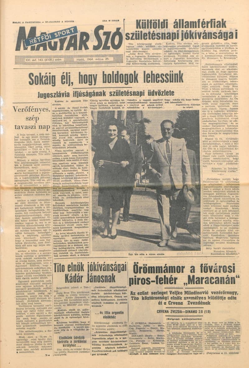 Magyar Szó, 21. évf. 1964. május 25. 143. sz. 1–16. oldal