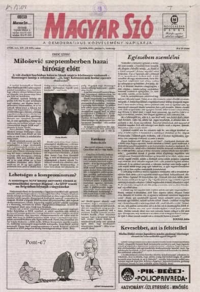 Magyar Szó, 58. évf. 2001. június 3. 127. sz. 1–28. oldal