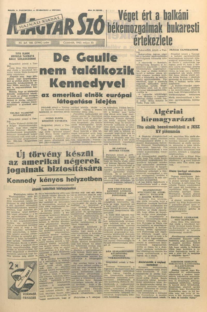 Magyar Szó, 20. évf. 1963. május 30. 146. sz. 1–16. oldal