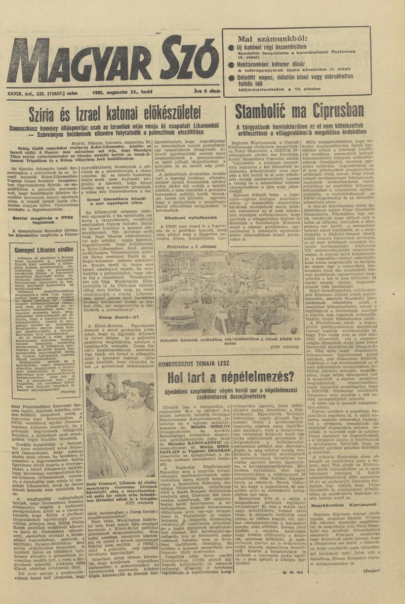 Magyar Szó, 39. évf. 1982. augusztus 24. 232. sz. 1–20. oldal