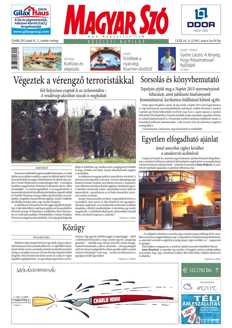 Magyar Szó, 72. évf. 2015. január 10. – 11. 6. sz. 1–32. oldal