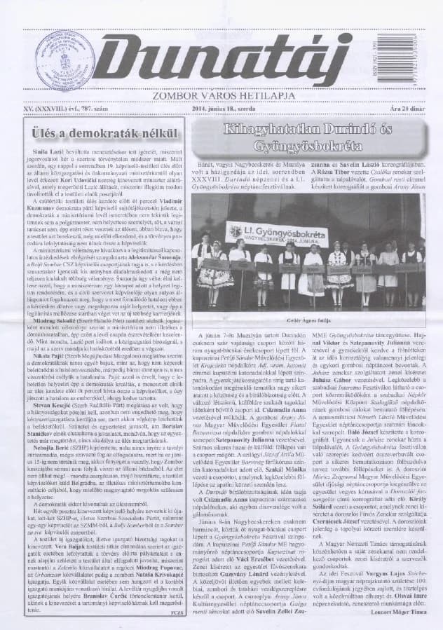 Dunatáj, 16. évf. 2014. június 18. 787. sz.
