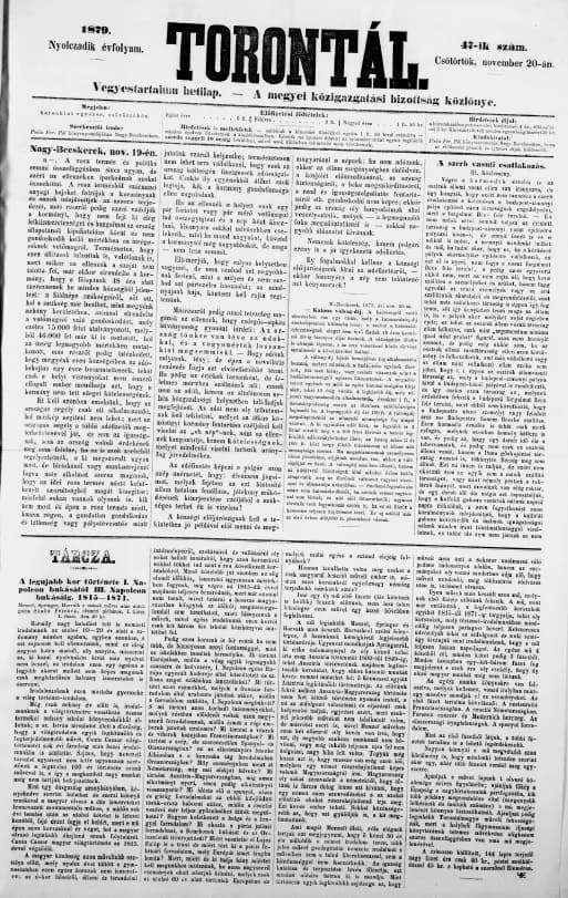 Torontál, 8. évf. 1879. november 20. 47. sz.