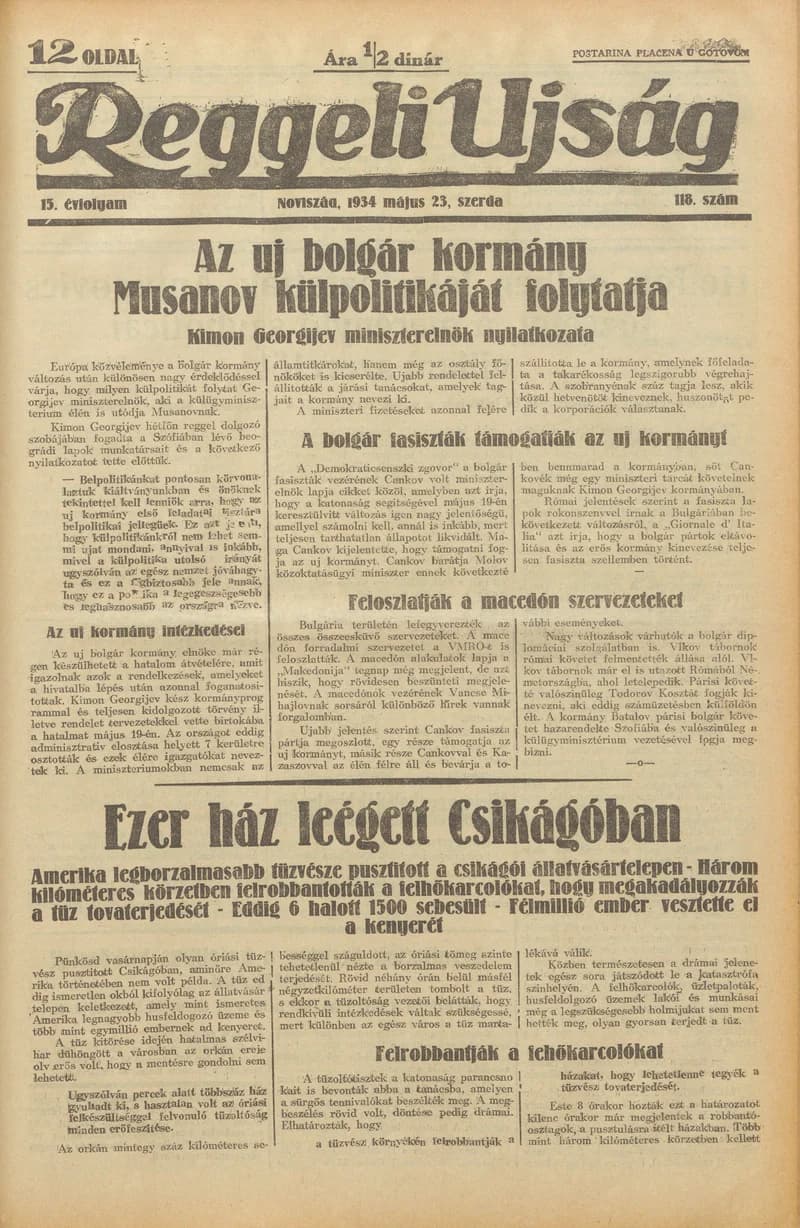 Reggeli Újság, 15. évf. 1934. május 23. 118. sz.