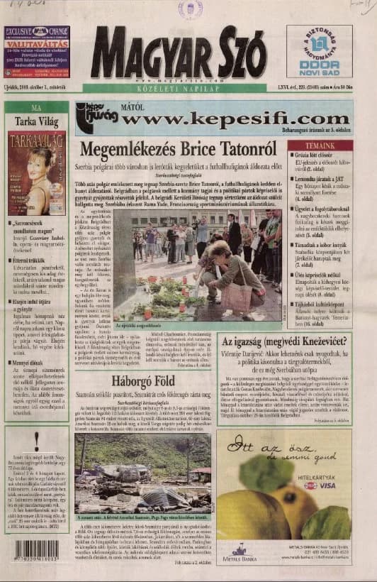 Magyar Szó, 66. évf. 2009. október 1. 229. sz. 1–20. oldal