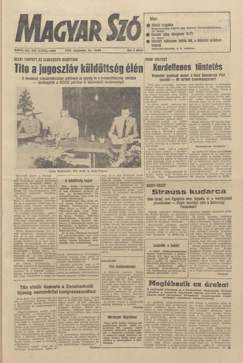 Magyar Szó, 36. évf. 1979. augusztus 21. 229. sz. 1–16. oldal
