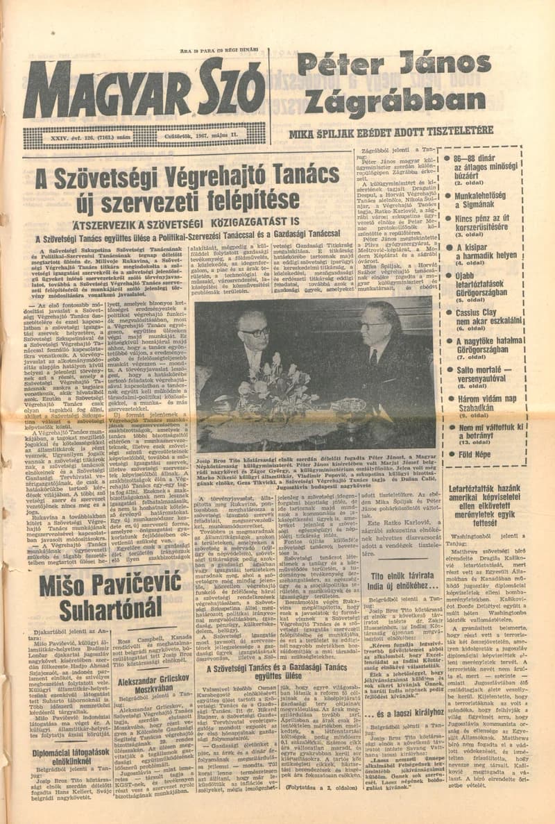 Magyar Szó, 24. évf. 1967. május 11. 126. sz. 1–14. oldal