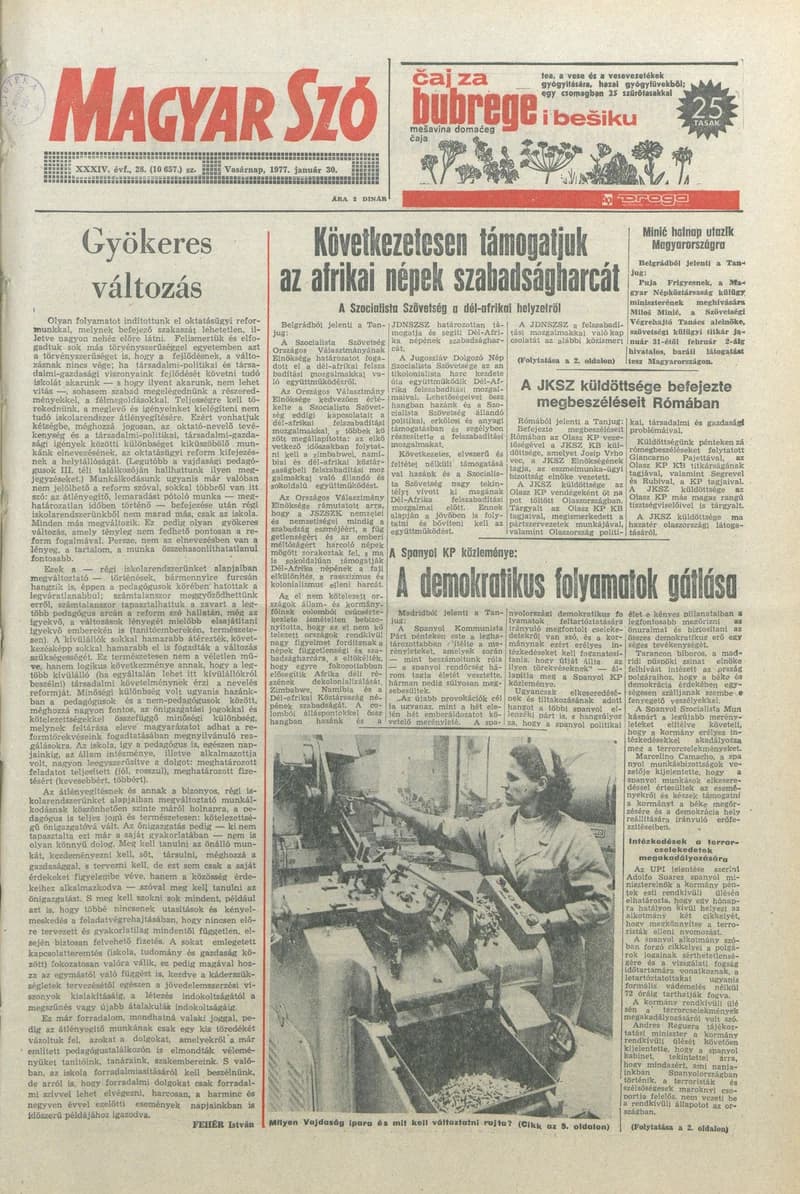 Magyar Szó, 34. évf. 1977. január 30. 28. sz.