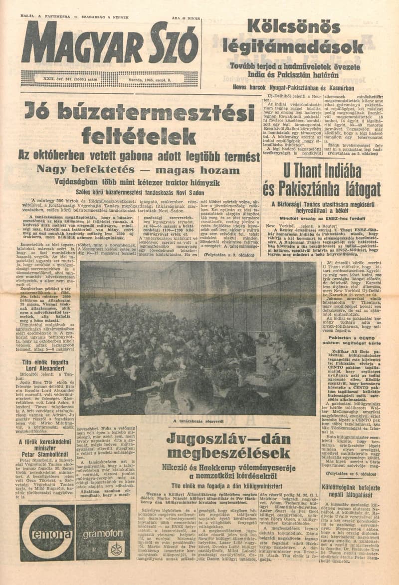 Magyar Szó, 22. évf. 1965. szeptember 8. 247. sz. 1–14. oldal