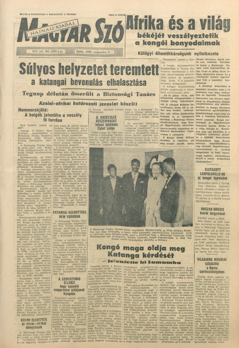Magyar Szó, 17. évf. 1960. augusztus 9. 185. sz. 1–20. oldal