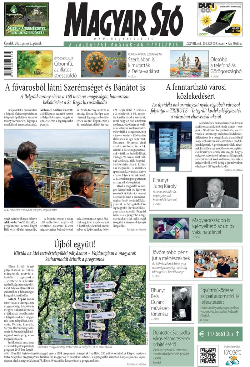 Magyar Szó, 78. évf. 2021. július 2. 151. sz. 1–16. oldal