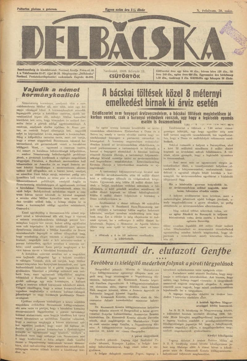Délbácska, 10. évf. 1929. február 28. 50. sz.