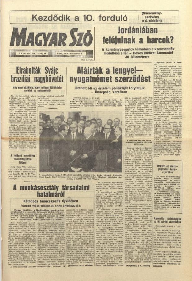 Magyar Szó, 27. évf. 1970. december 8. 336. sz. 1–16. oldal