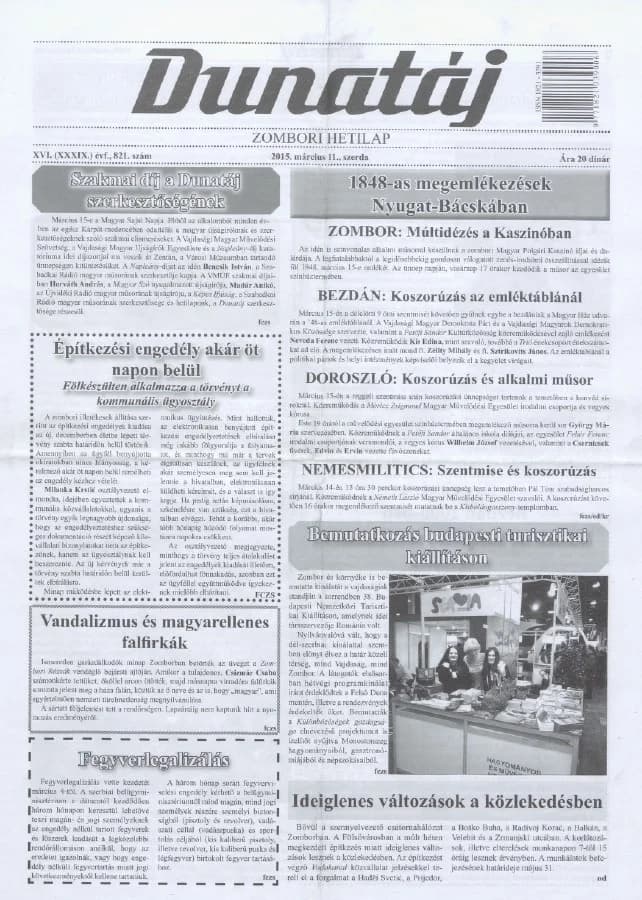 Dunatáj, 17. évf. 2015. március 11. 821. sz.