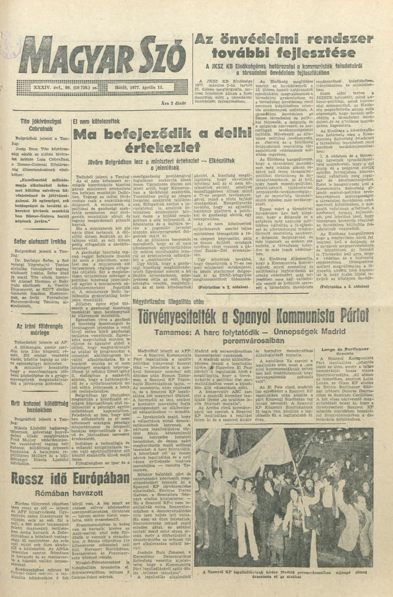 Magyar Szó, 34. évf. 1977. április 11. 99. sz.