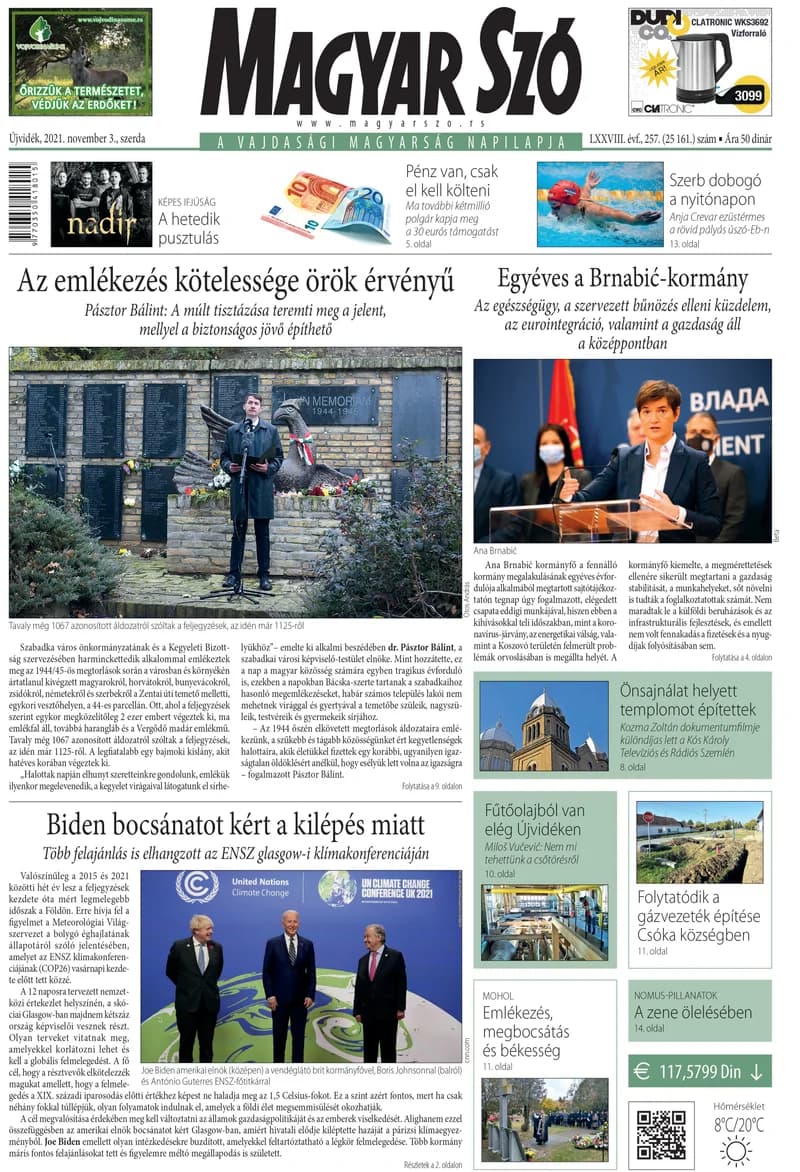 Magyar Szó, 78. évf. 2021. november 3. 257. sz. 1–16. oldal