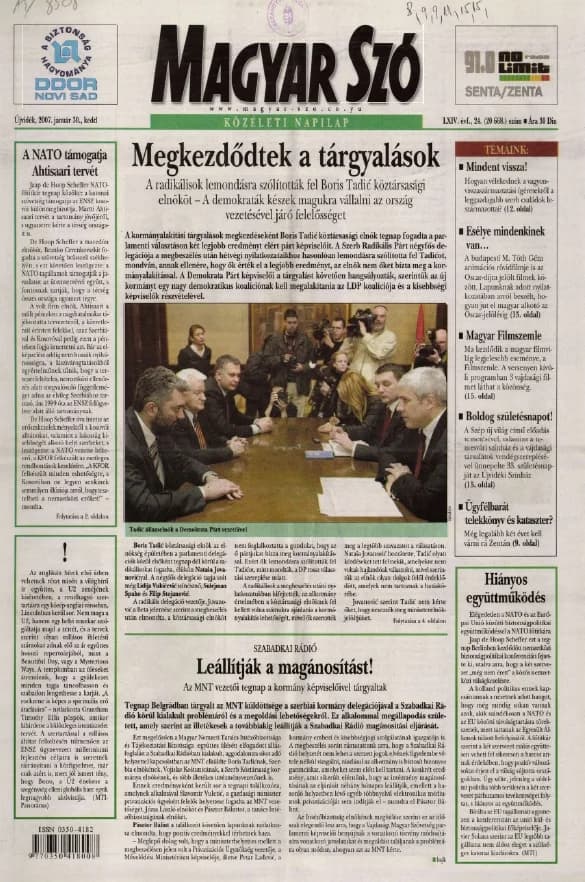 Magyar Szó, 64. évf. 2007. január 30. 24. sz. 1–20. oldal