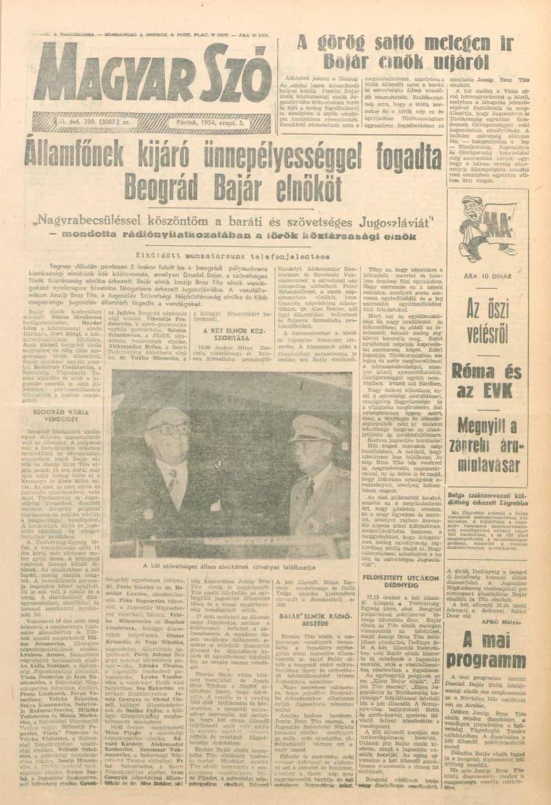 Magyar Szó, 11. évf. 1954. szeptember 3. 239. sz. 1–8. oldal