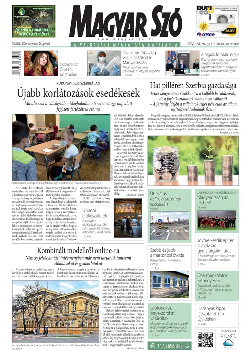 Magyar Szó, 77. évf. 2020. november 20. 268. sz. 1–16. oldal