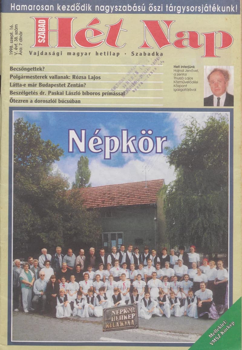 Szabad Hét Nap, 5. évf. 1998. szeptember 16. 38. sz.