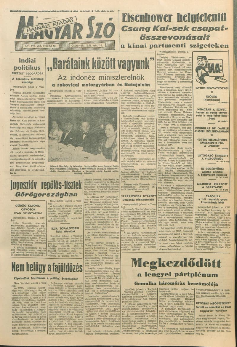 Magyar Szó, 15. évf. 1958. október 16. 258. sz. 1–14. oldal