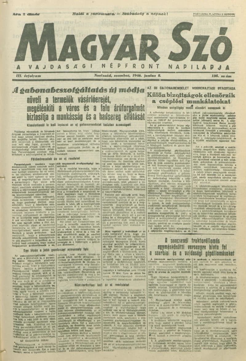 Magyar Szó, 3. évf. 1946. június 8. 135. sz. 1–8. oldal