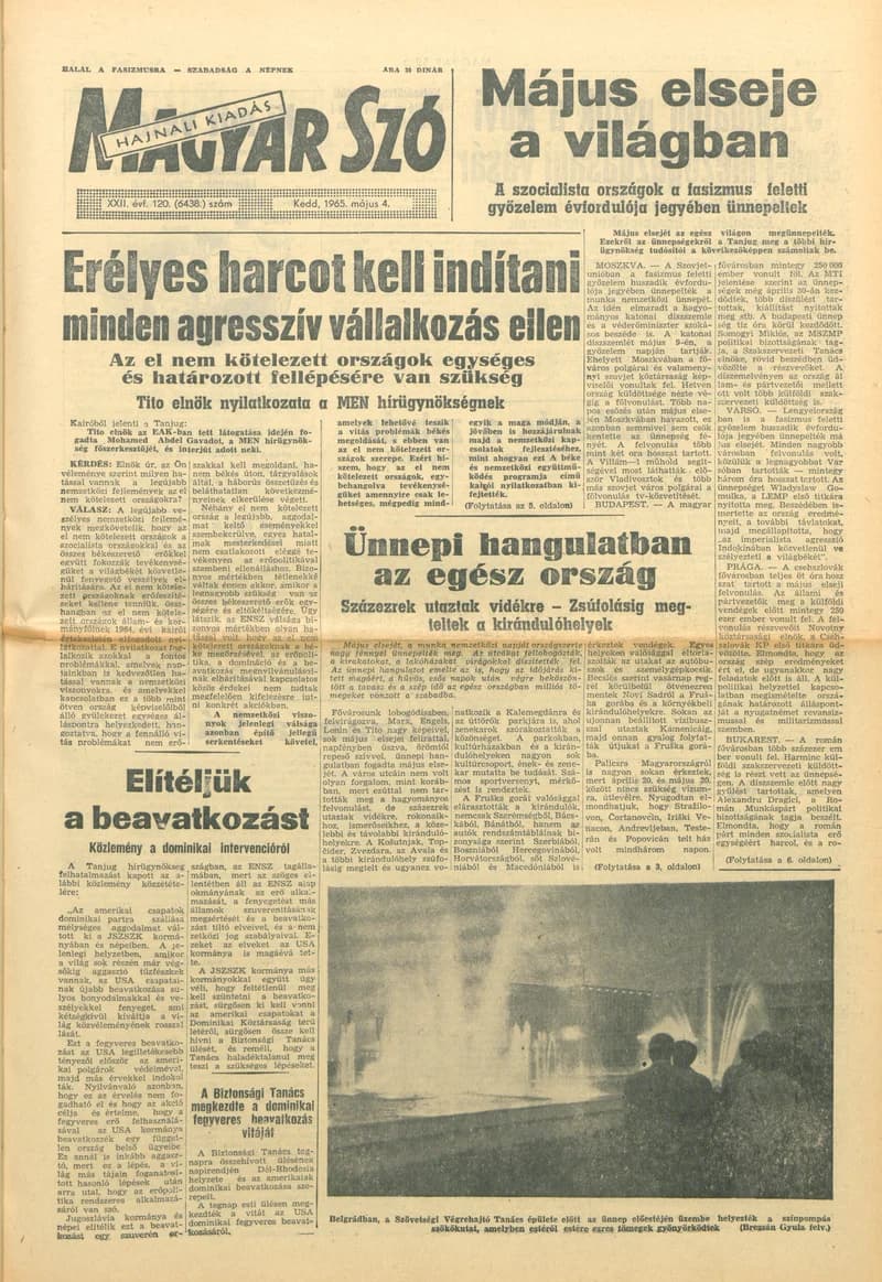 Magyar Szó, 22. évf. 1965. május 4. 120. sz. 1–16. oldal