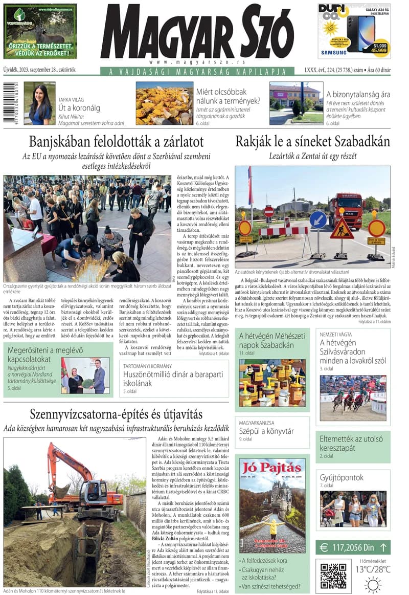 Magyar Szó, 80. évf. 2023. szeptember 28. 224. sz. 1–20. oldal