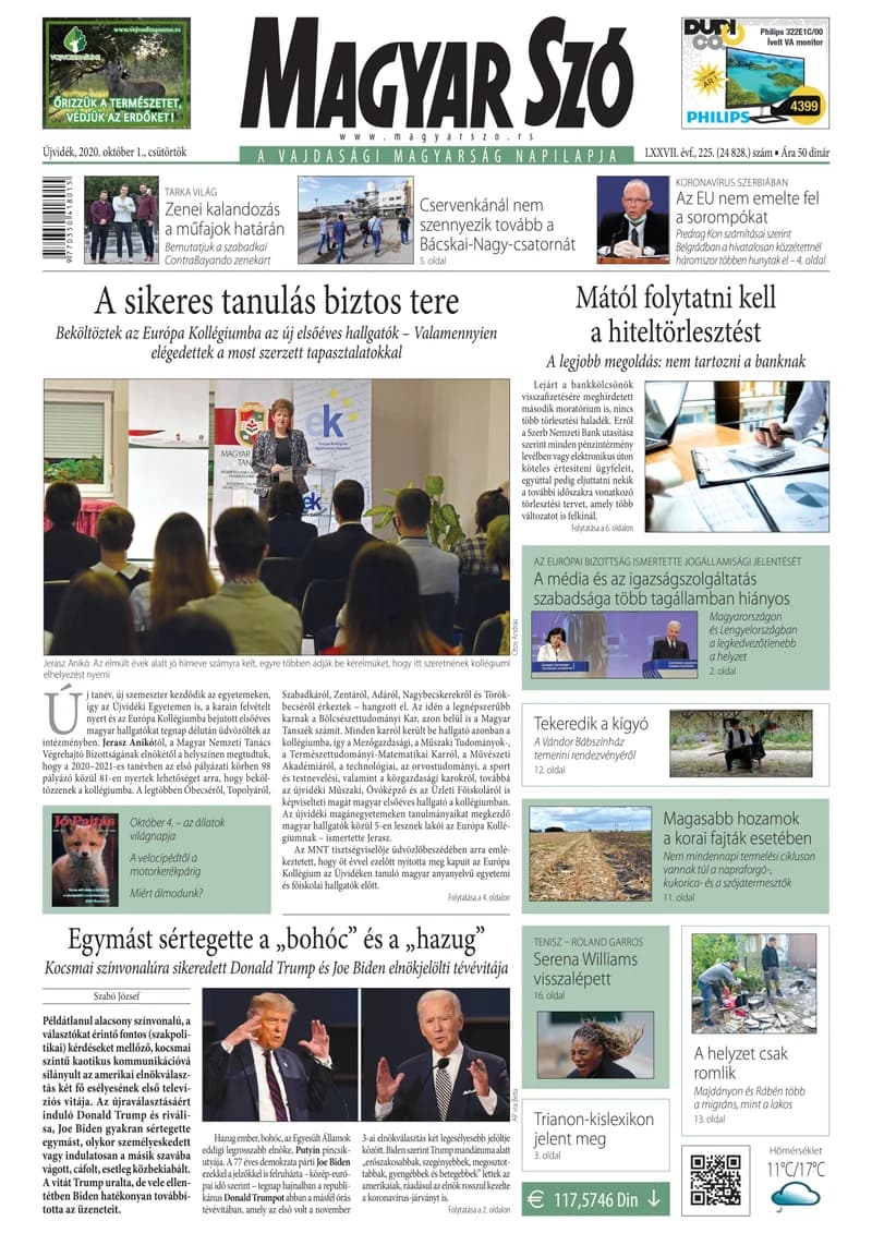 Magyar Szó, 77. évf. 2020. október 1. 225. sz. 1–20. oldal